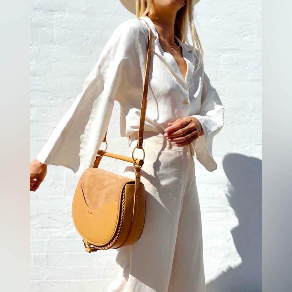 Sancia Babylon leather suede purse